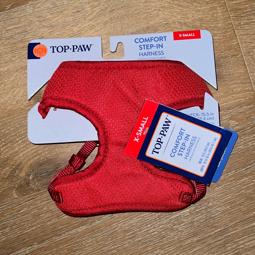 3pc SET Top Paw Mesh Comfort Step-In Small Dog or Cat Harness in Red - Picture 5 of 11